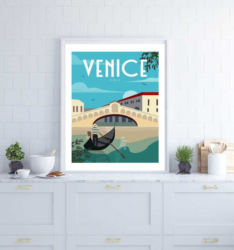 Venice Wall Art, Venice Travel Poster, Italy Wall Art, Travel Wall Art, Anniversary Gift, Romantic Wall Art, Wedding Gift, Housewarming Gift image 1