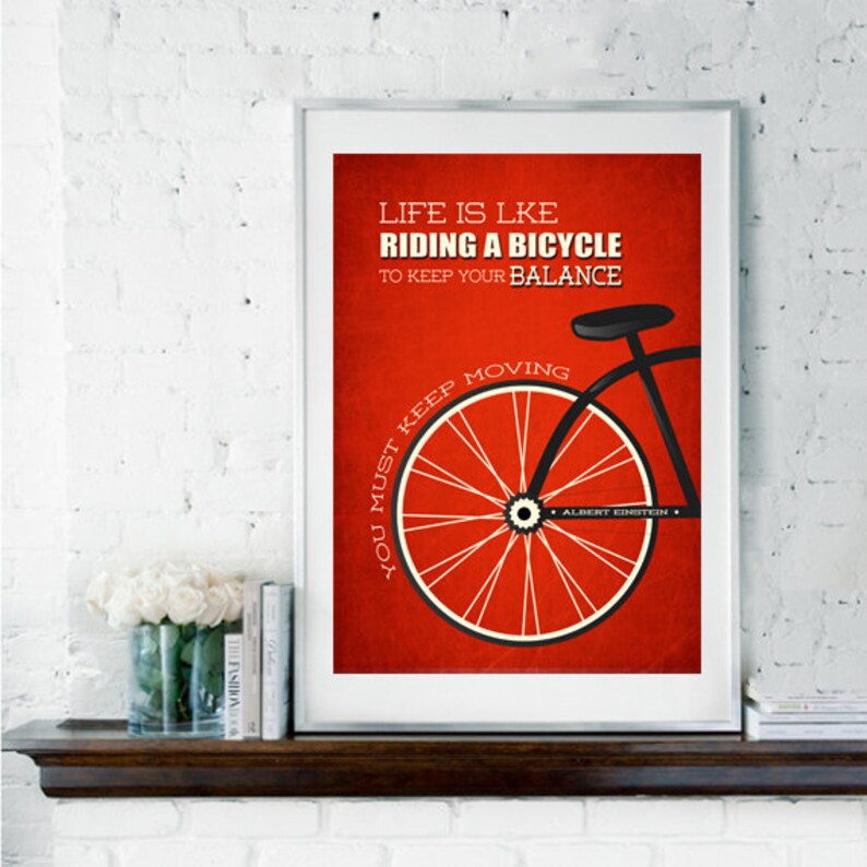 Leben ist wie Reiten ein Fahrrad Albert Einstein Zitat Etsy