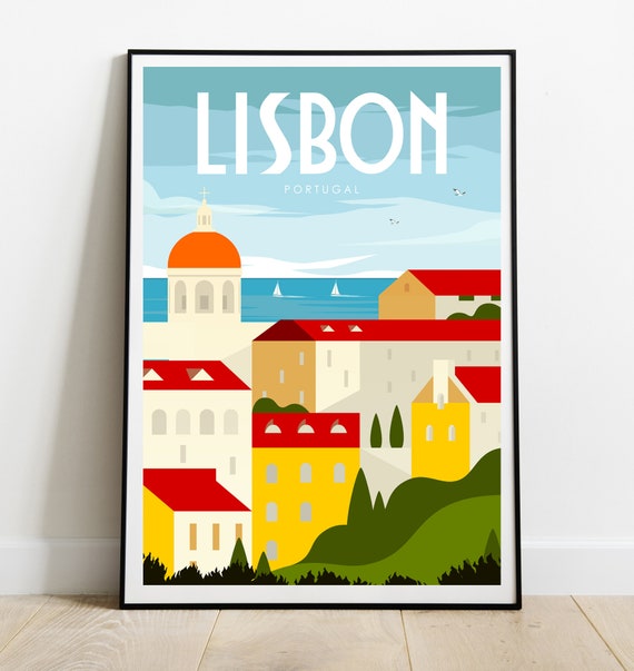 Lisbon Poster, Lisbon Travel Poster, Portugal Travel Poster, Portugal Poster, Travel Wall Art, Housewarming Gift, Large Wall Art