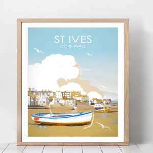 St Ives Poster, Cornwall Poster, Coastal Decor, Travel Poster, Gift Cornwall, Nautical Print, Seaside Decor, Gift St Ives, Gift Traveller