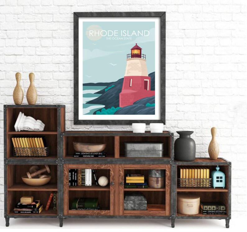 Rhode Island Poster, Newport Rhode Island, Coastal Wall Art, Retro Travel Poster, Travel Poster, Travel Gift, City Poster, Wedding Gift image 5