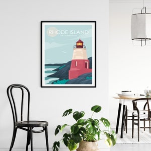 Rhode Island Poster, Newport Rhode Island, Coastal Wall Art, Retro Travel Poster, Travel Poster, Travel Gift, City Poster, Wedding Gift image 4