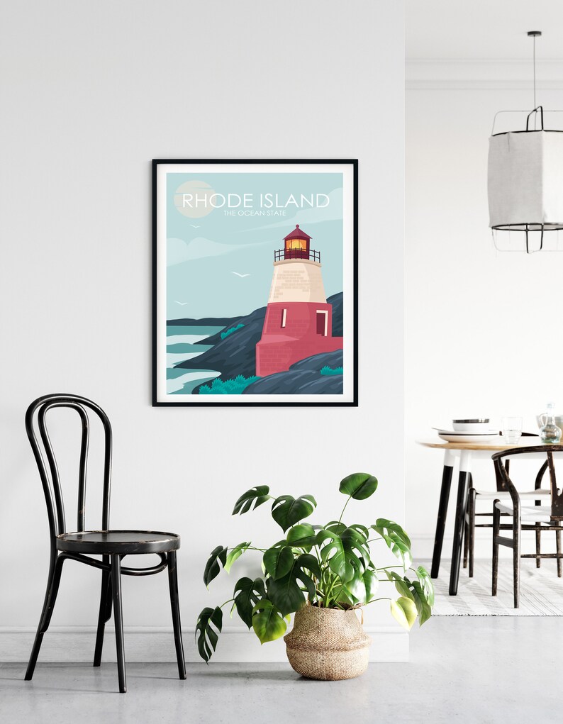Rhode Island Poster, Newport Rhode Island, Coastal Wall Art, Retro Travel Poster, Travel Poster, Travel Gift, City Poster, Wedding Gift image 4