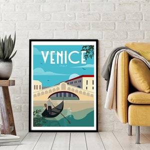 Venice Wall Art, Venice Travel Poster, Italy Wall Art, Travel Wall Art, Anniversary Gift, Romantic Wall Art, Wedding Gift, Housewarming Gift image 4