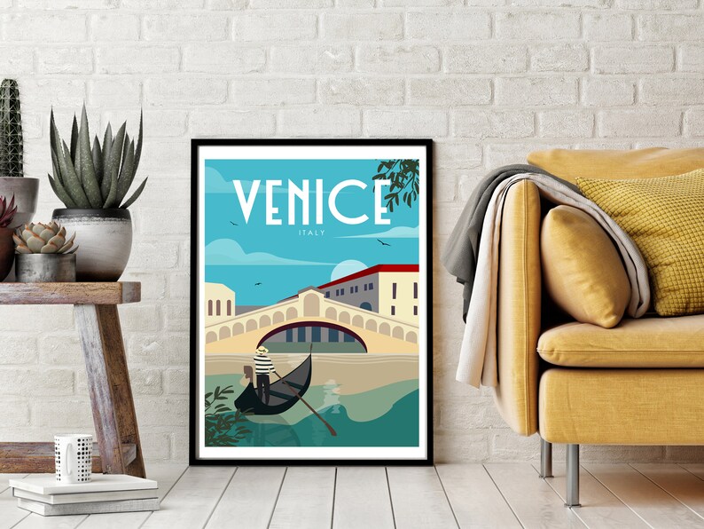 Venice Wall Art, Venice Travel Poster, Italy Wall Art, Travel Wall Art, Anniversary Gift, Romantic Wall Art, Wedding Gift, Housewarming Gift image 4