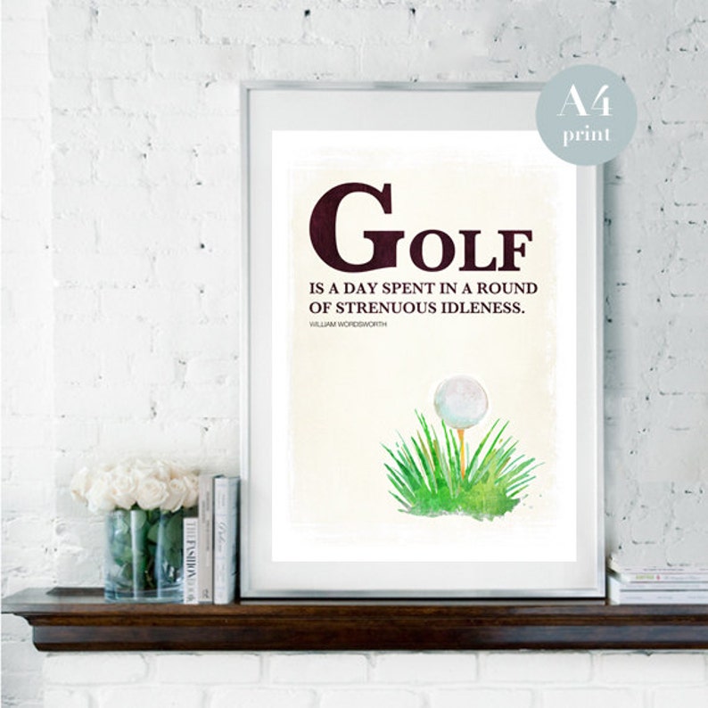 Affiche de golf Golf citation cadeau pour golfeur cadeau