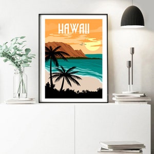 Hawaii Poster, Hawaii Wall Art, Travel Poster, Retro Travel Poster, Hawaii Print, Retro Poster, Coastal Decor, New Home Gift image 5