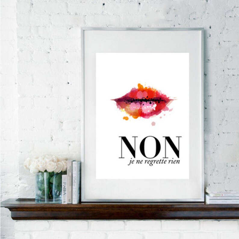 Je Ne Regrette RienEdith Piaf Quote Paris Decor French