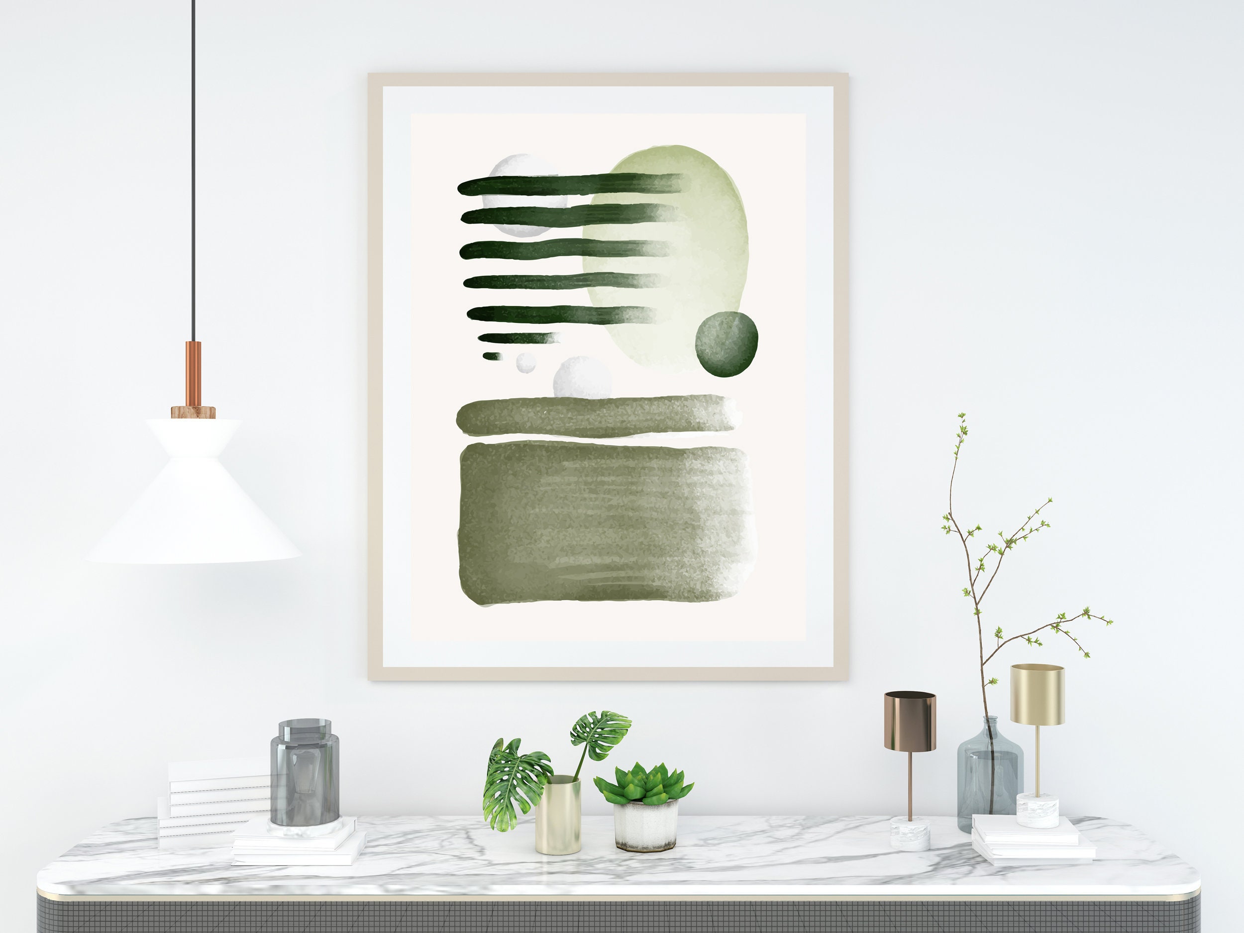 Green Wall Art Abstract Wall Art Living Room Decor Etsy