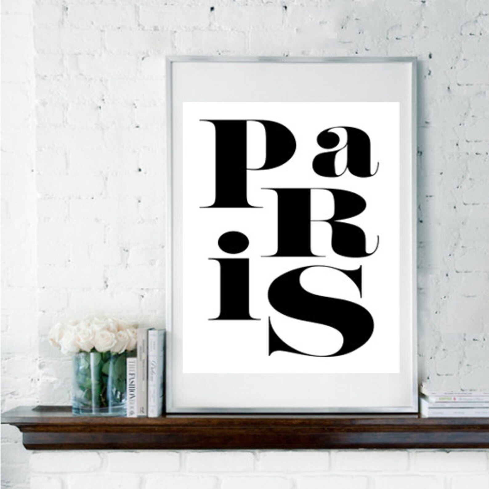 Paris Poster Black and White Wall Art French Poster French Etsy