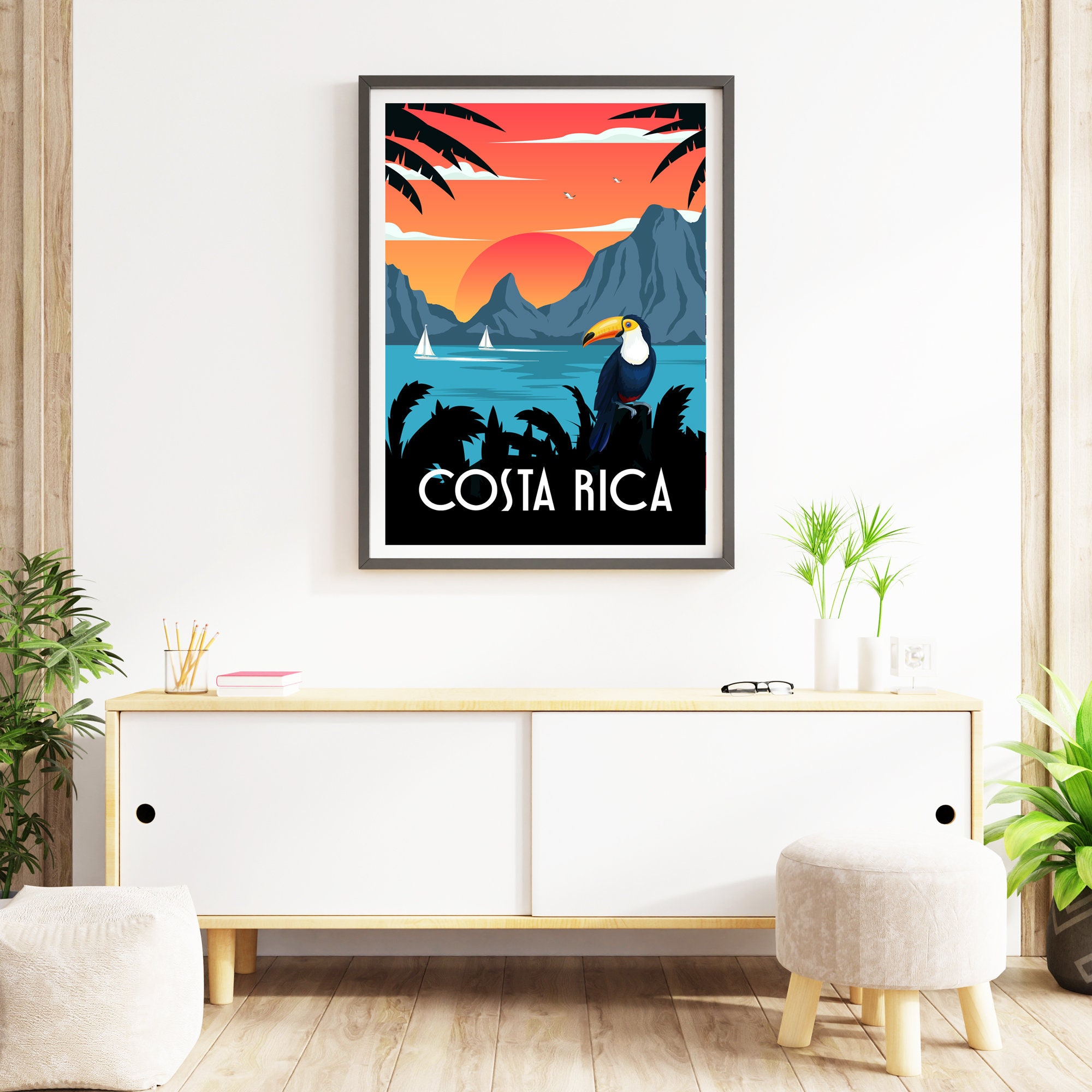 Costa Rica Poster Costa Rica Print Travel Wall Art Travel Etsy