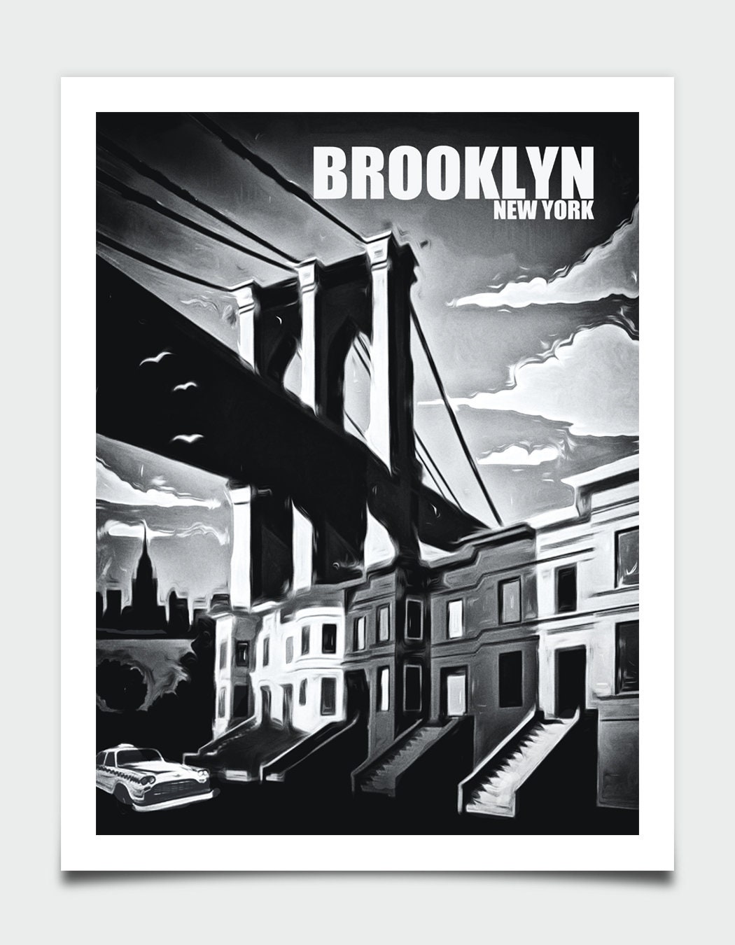 Brooklyn Poster New York Poster New York Gift Travel Etsy
