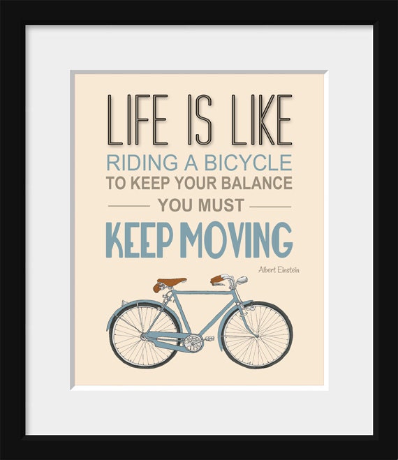La Vie Est Comme Une Bicyclette Albert Einstein Citation Etsy