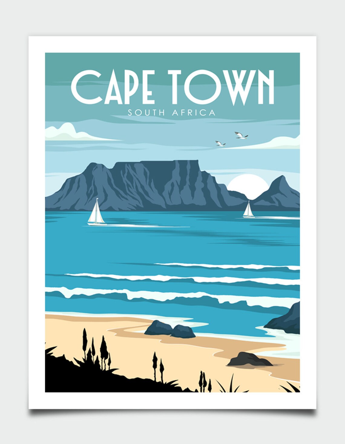Cape Town Poster South Africa Poster Africa Poster Table Etsy