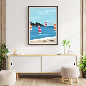 Cowes Travel Poster, Cowes Isle of Wight, Sailing Wall Art, Coastal Wall Art, Travel Poster, Isle of Wight Poster, Housewarming Gift image 3