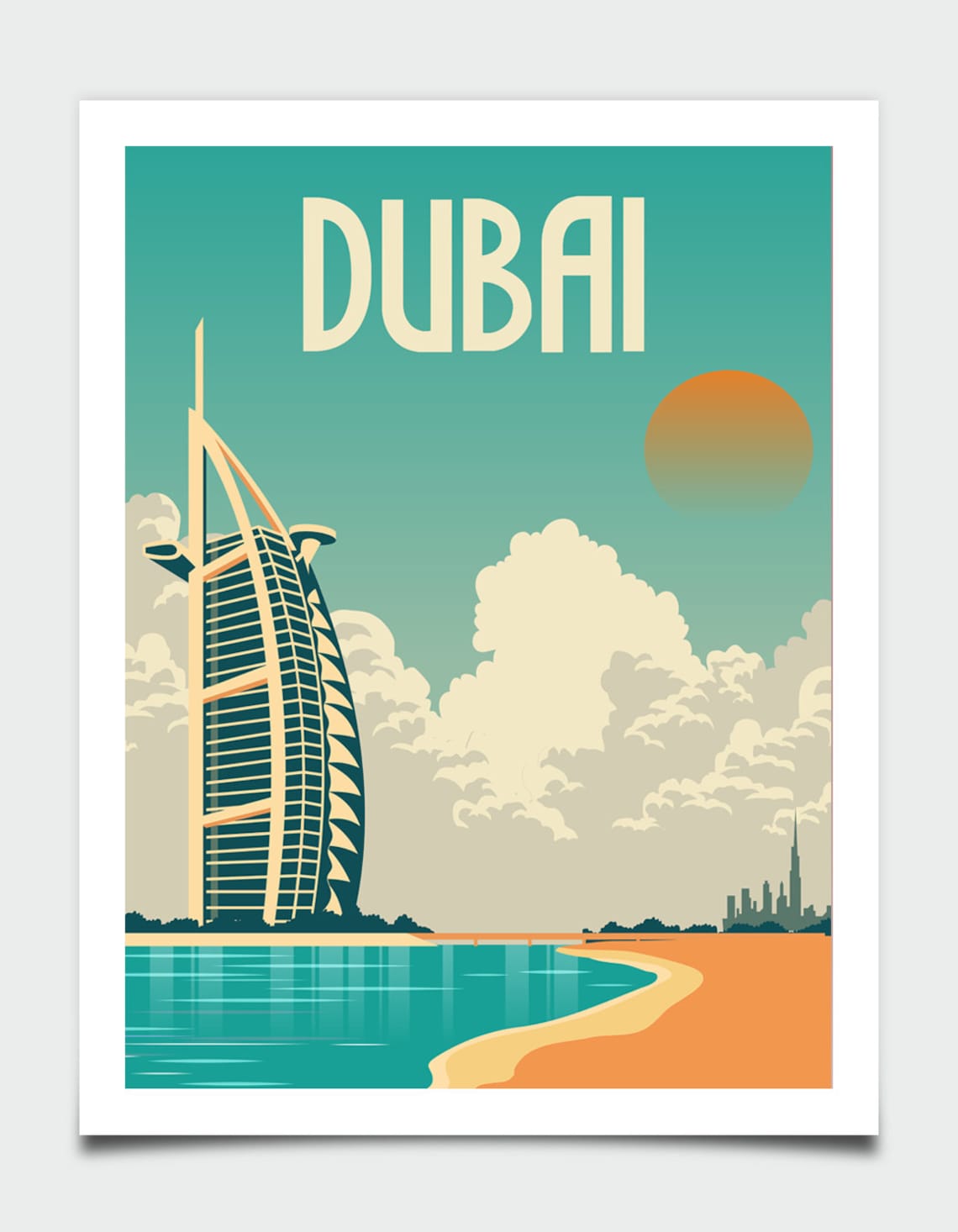 Dubai Poster Dubai Travel Wall Art Burj Khalifa Wall Art Etsy
