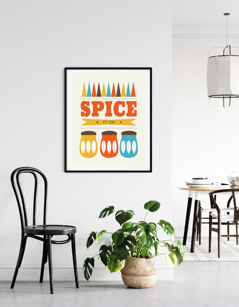 Retro Kitchen Wall Art Kitchen Wall Art Mid Century Modern Etsy UK