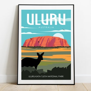 Uluru Travel Poster, Ayers Rock Travel Poster, Australia Wall Art, Uluru Wall Art, Retro Wall Art, Retro Travel Poster, Travel Poster
