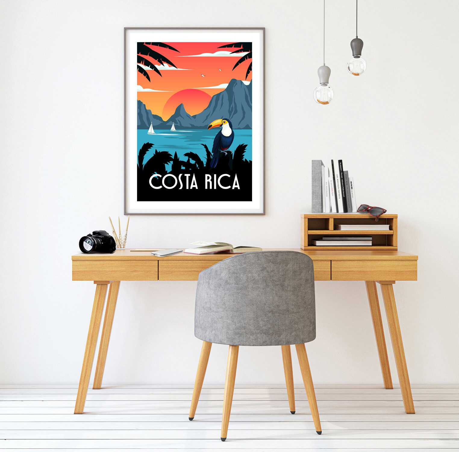 Art, Art, Art Etsy South Travel Art, Wall Wall Retro Wall Poster, Print, Costa American Rica Travel Tropical Poster, Rica Costa Wall -