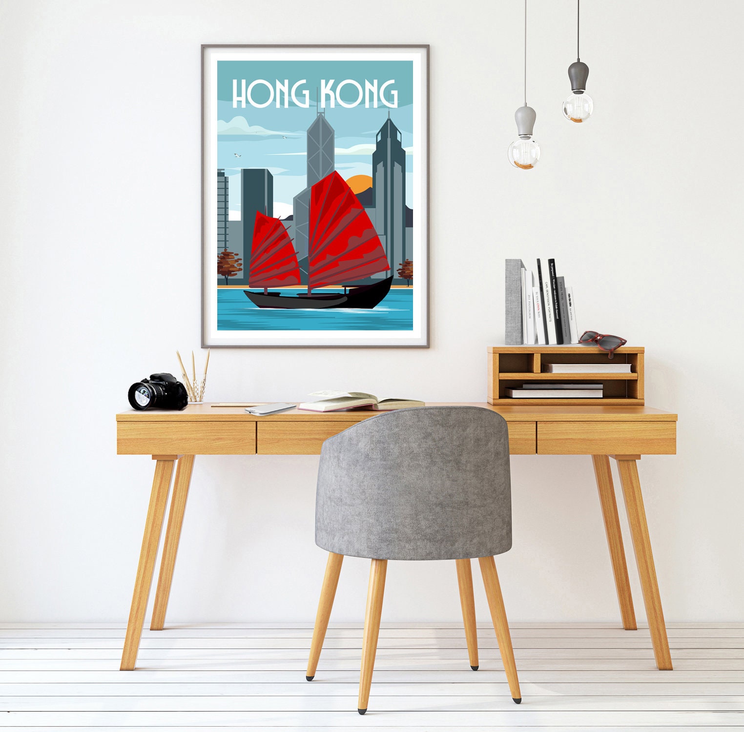 Hong Kong Poster, Hong Kong Art, Hong Kong Wall Art, Travel Wall Art, Retro Wall  Art, Housewarming Gift, Large Wall Art, Living Room Art - Etsy