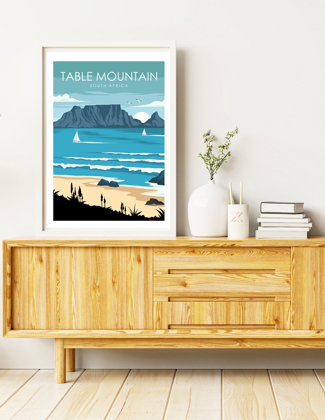 Table Mountain Poster Cape Town Poster South Africa Poster Etsy