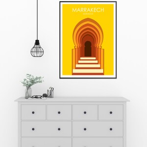 Retro Travel Poster, Marrakech Travel Poster, Morocco Travel Poster, Travel Poster, Travel Gift, City Poster, Wedding Gift image 3