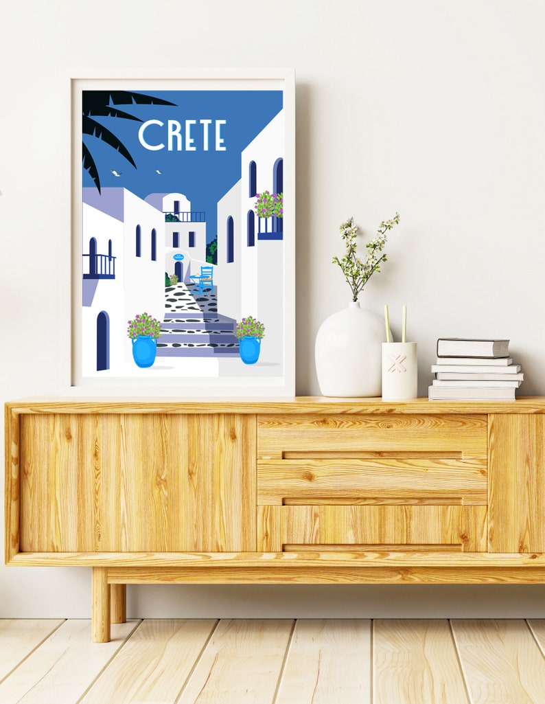 Crete Poster Crete Wall Art Greek Islands Poster Greek Etsy