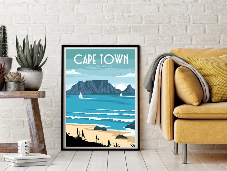 Cape Town Poster South Africa Poster Africa Poster Table Etsy UK