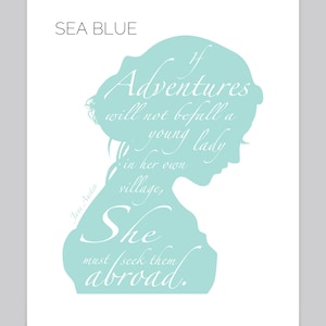 Jane Austen Quote, Inspirational Quote, Literary Print, Dorm Room Decor, Leaving Gift, Gift for Daughter, Girly Gift image 3