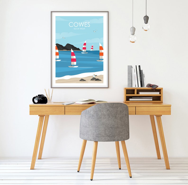 Cowes Travel Poster, Cowes Isle of Wight, Sailing Wall Art, Coastal Wall Art, Travel Poster, Isle of Wight Poster, Housewarming Gift image 4