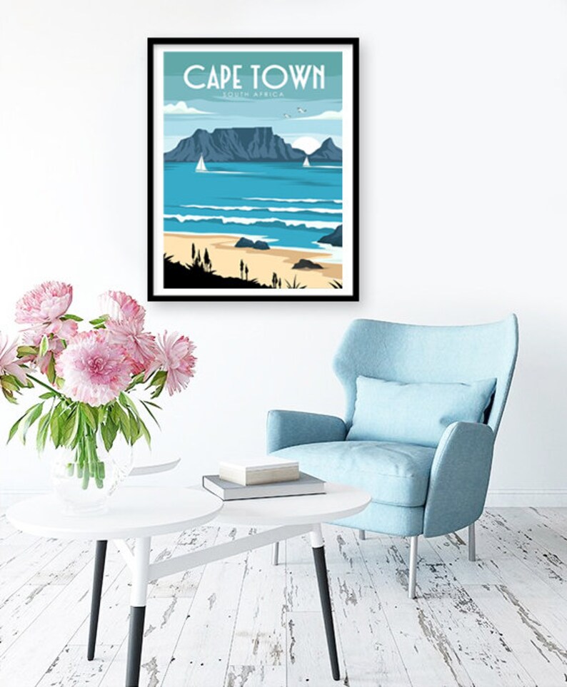 Cape Town Poster South Africa Poster Africa Poster Table Etsy Australia