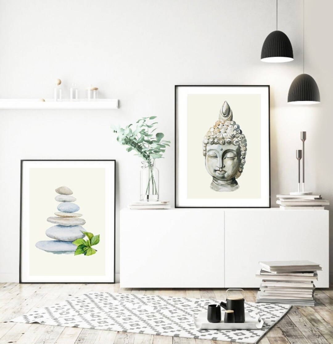 Set of 2 Wall Art, Buddha Wall Art, Zen Wall Art Poster, Buddha Poster