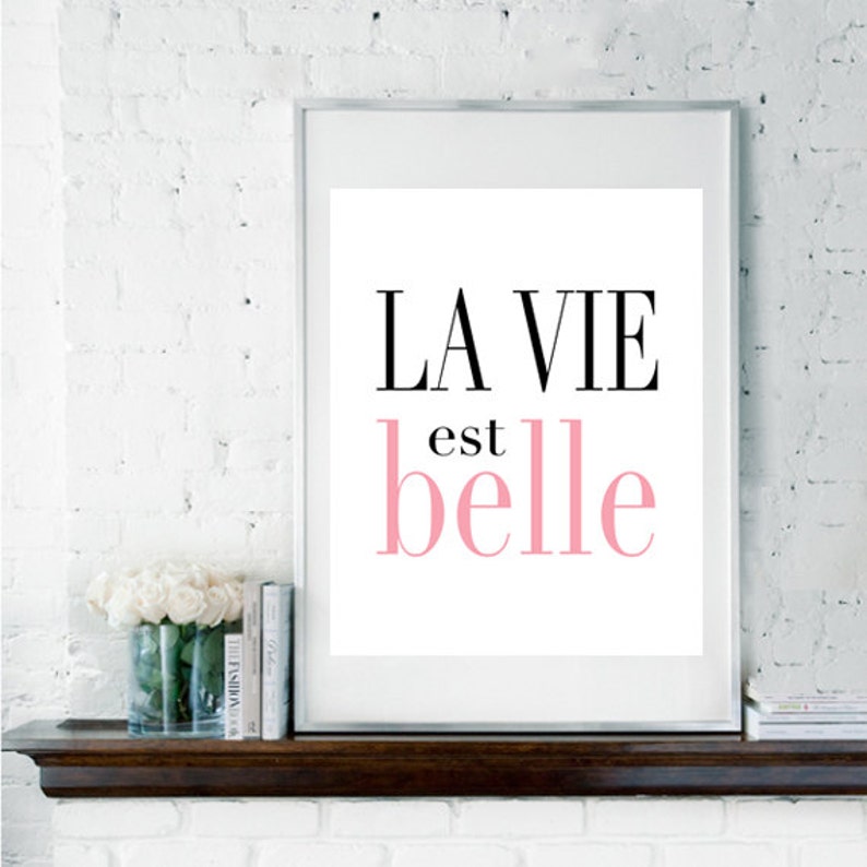 La Vie Est Belle Leben ist schön Französisch Zitat Etsy