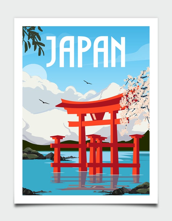 Japan Wall Art, Japan Travel Poster, Japan Gift, Travel Wall Art,  Anniversary Gift, Romantic Wall Art, Wedding Gift, Housewarming Gift -   France