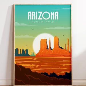 Monument Valley Travel Poster – Arizona Desert Wall Art, Southwest Landscape Print, Boho Western Decor