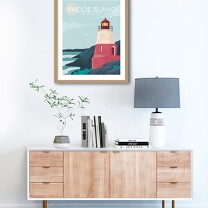 Rhode Island Poster, Newport Rhode Island, Coastal Wall Art, Retro Travel Poster, Travel Poster, Travel Gift, City Poster, Wedding Gift image 3