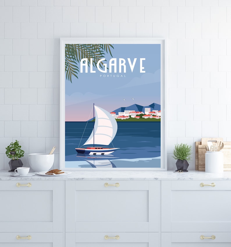 Algarve Poster, Algarve Wall Art, Portugal Travel Poster, Portugal Wall Art, Holiday Destination Art, Holiday Poster, Coastal Wall Art, image 1