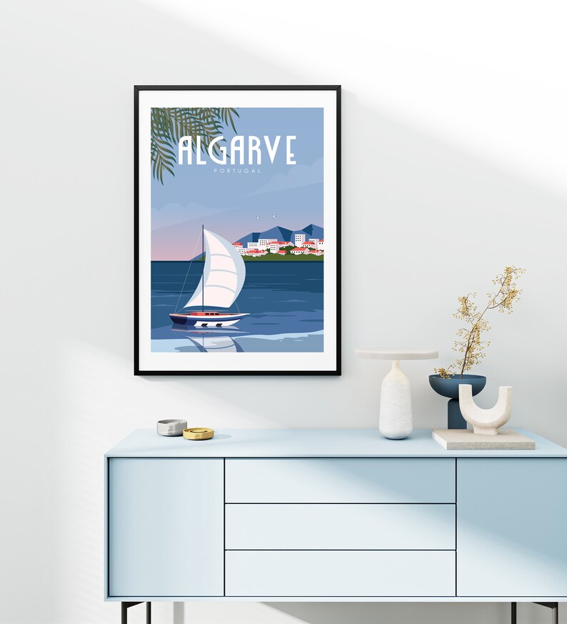 Algarve Poster, Algarve Wall Art, Portugal Travel Poster, Portugal Wall Art, Holiday Destination Art, Holiday Poster, Coastal Wall Art, image 6