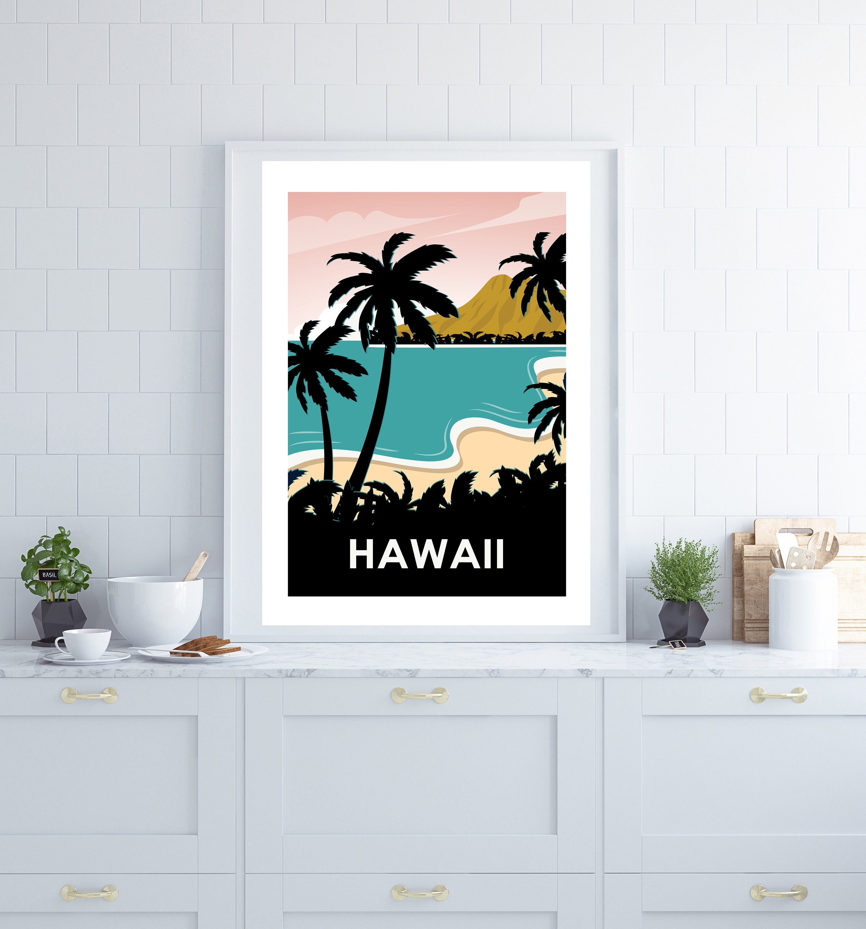 Hawaii Poster Retro Hawaii Travel Print Retro Poster Hawaii - Etsy