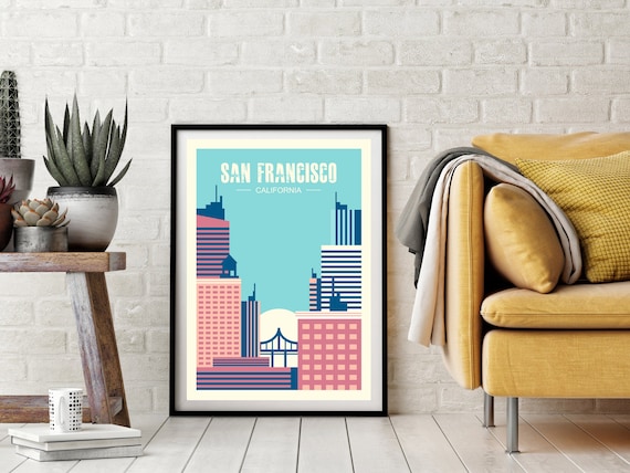 San Francisco Poster, California Poster, California Gift, Travel Poster, Travel Gift, City Poster, Golden Gate Bridge Poster, Retro Travel