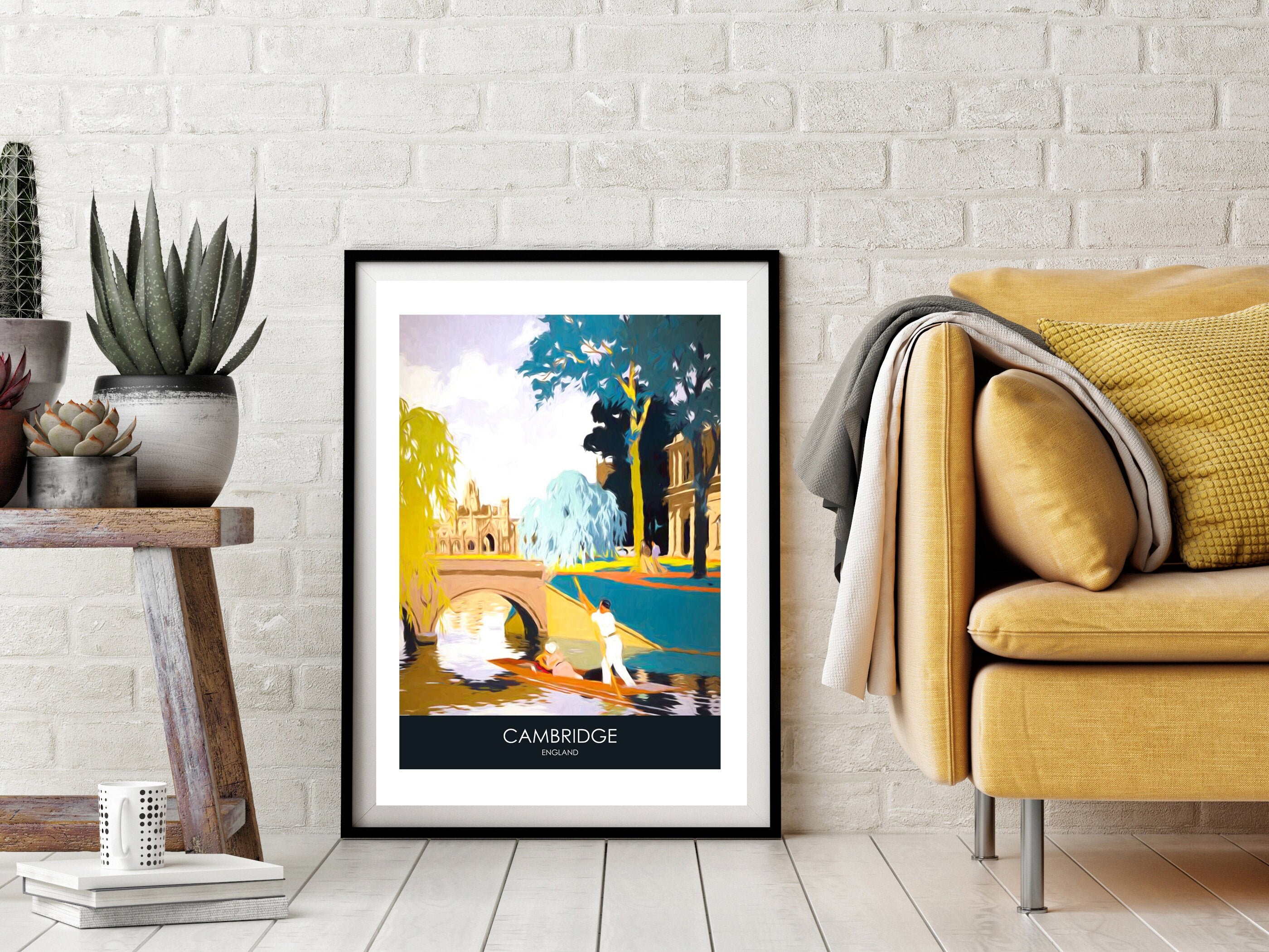 Cambridge Travel Poster Retro Travel Poster Cambridge | Etsy