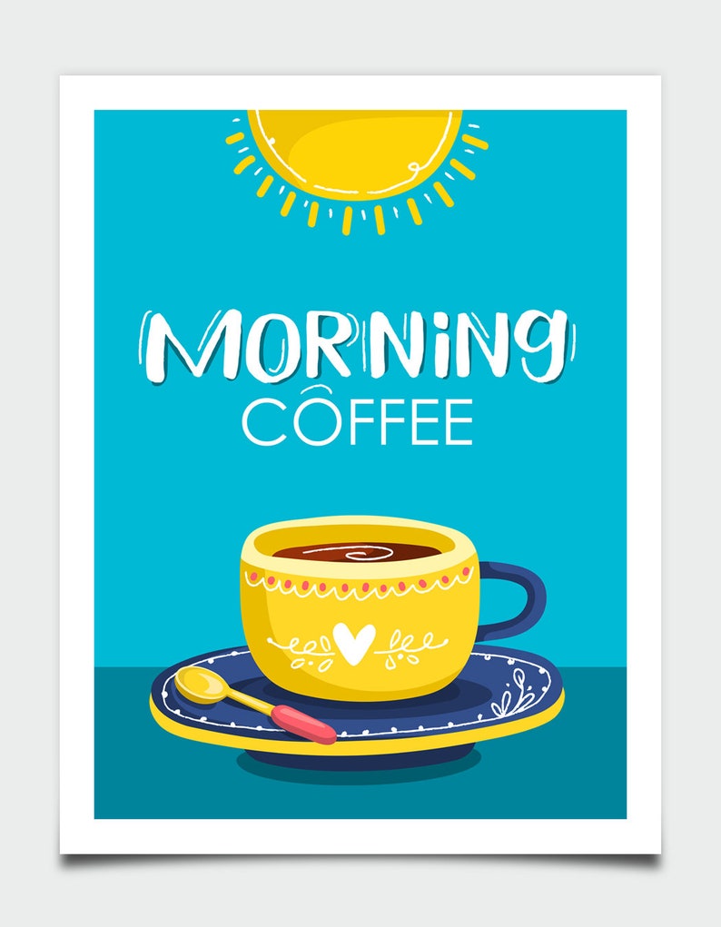 Coffee Poster Retro Kitchen Wall Art Kitchen Wall Art Etsy