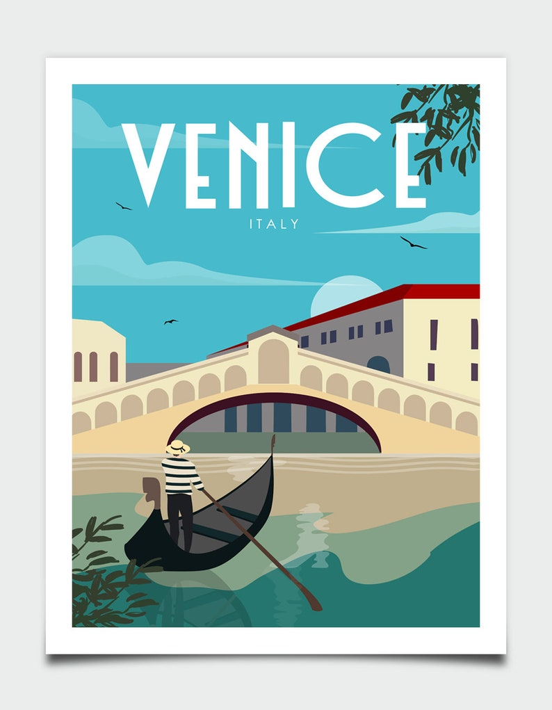 Venice Wall Art, Venice Travel Poster, Italy Wall Art, Travel Wall Art, Anniversary Gift, Romantic Wall Art, Wedding Gift, Housewarming Gift image 2