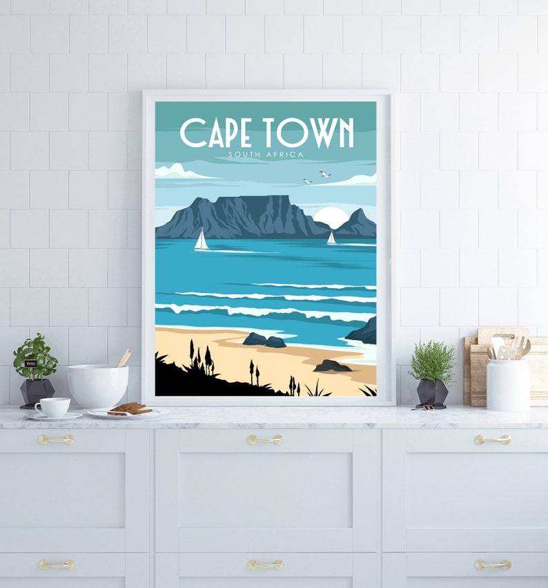 Cape Town Poster South Africa Poster Africa Poster Table Etsy UK