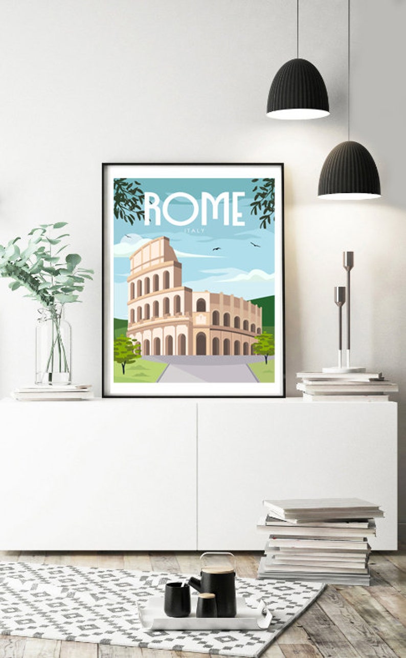 Travel Wall Art Rome Wall Art Rome Poster Italy Wall Art Etsy