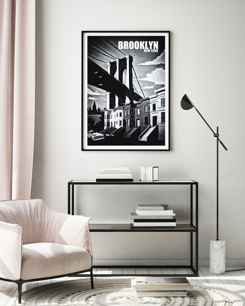 Brooklyn Poster New York Poster New York Gift Travel Etsy