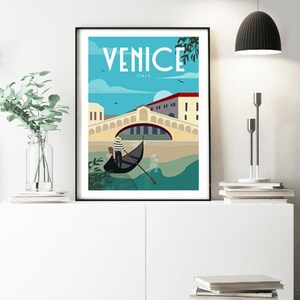 Venice Wall Art, Venice Travel Poster, Italy Wall Art, Travel Wall Art, Anniversary Gift, Romantic Wall Art, Wedding Gift, Housewarming Gift image 3