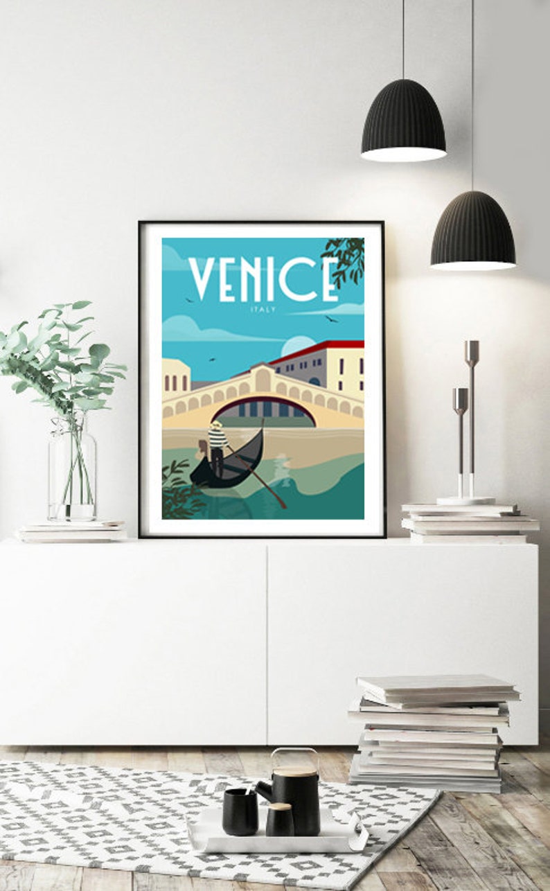 Venice Wall Art, Venice Travel Poster, Italy Wall Art, Travel Wall Art, Anniversary Gift, Romantic Wall Art, Wedding Gift, Housewarming Gift image 3