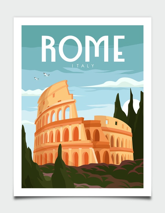 Plaatsen pols ik heb nodig Rome Poster Rome Travel Poster Italy Poster Retro Poster - Etsy