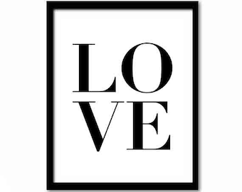 Love Quote, Love Print, Black and White Art, Bedroom Decor, Inspirational Quote, Minimalist Art